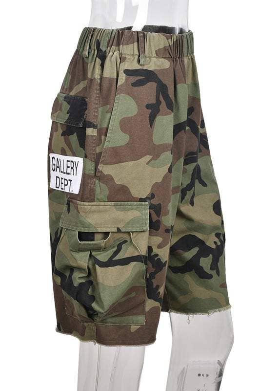 CAMO camouflage knee high shorts for wholesale on Faire4