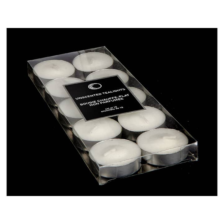 10 Pk Unscented Tealights White 24/Display for wholesale by IH Casa Decor