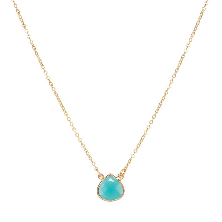 Cosmos Necklace Aqua Chalcedony for wholesale by Ashiana London