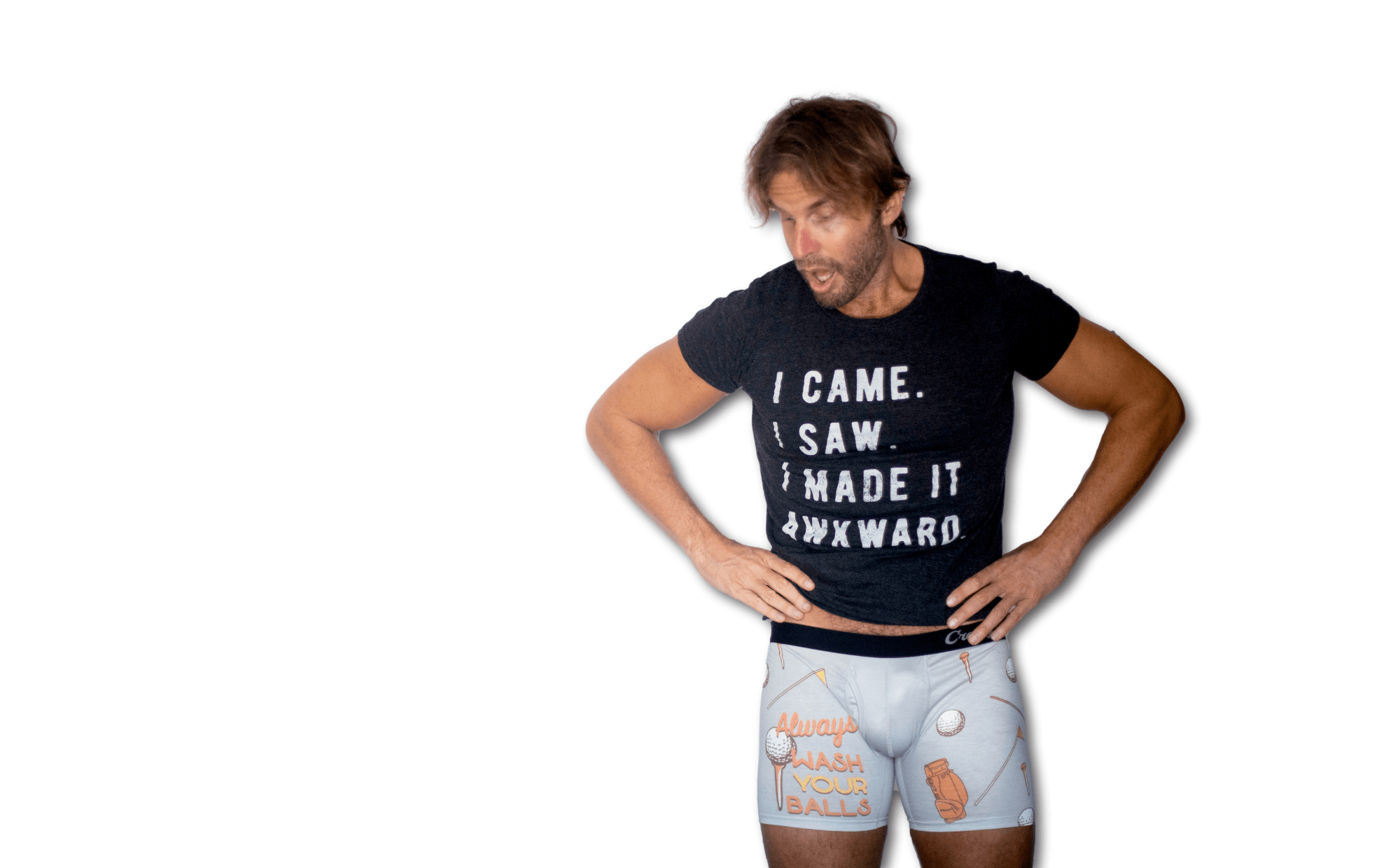 Grey Always Wash Your Balls Boxers Briefs Funny Mens Underwear for wholesale on Faire4