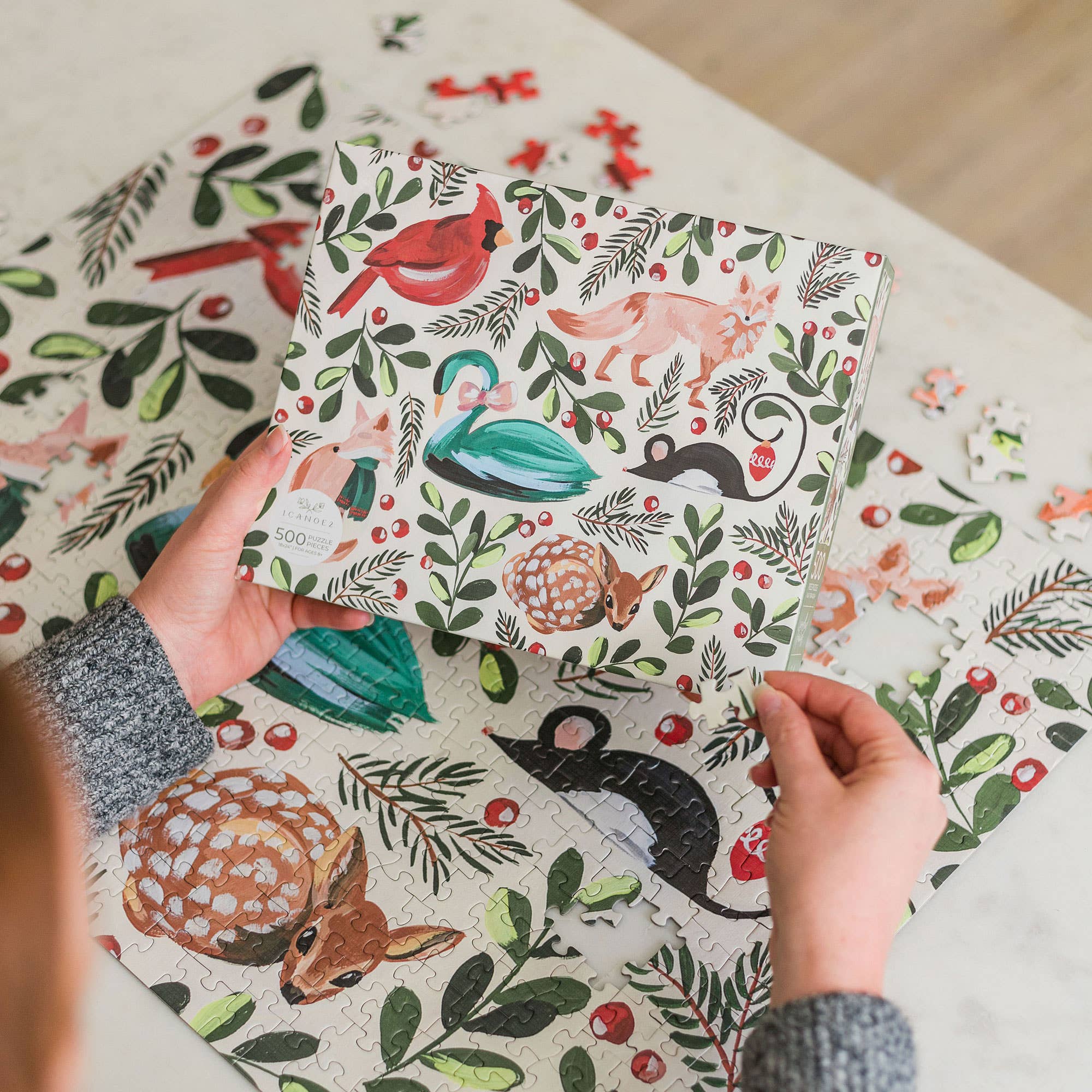 1canoe2 | One Canoe Two Paper Co. - Wholesale Puzzle - Adult - Woodland Animals - 500 Piece Jigsaw Puzzle4