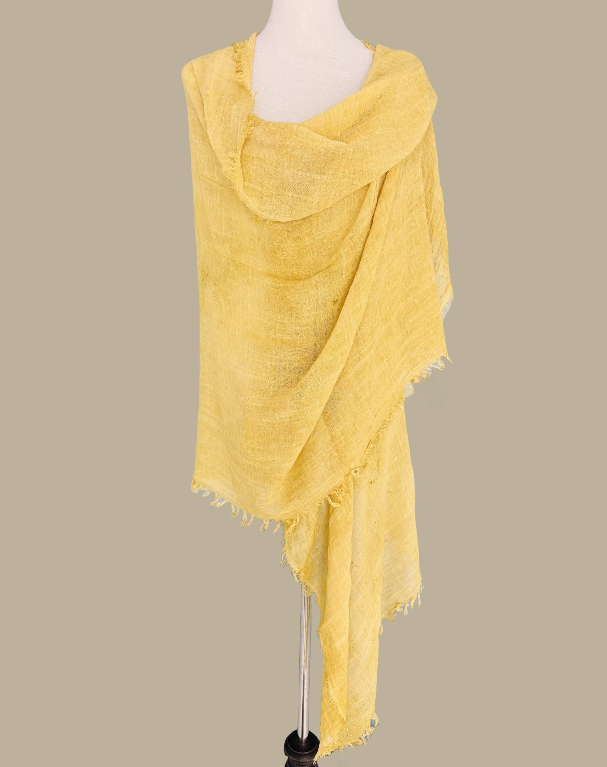 JC Sunny Fashion - Vente Écharpe – femme - Écharpe surdimensionnée en couleur unie délavée à la pierre avec bords bruts JC02103719