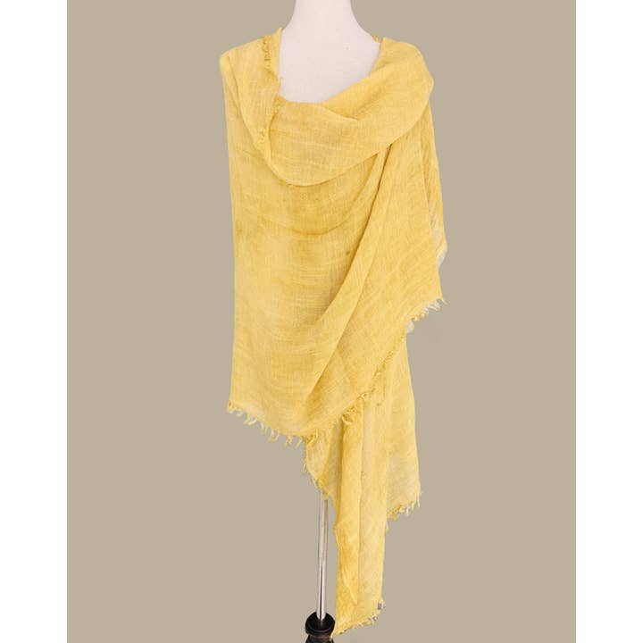 JC Sunny Fashion - Vente Écharpe – femme - Écharpe surdimensionnée en couleur unie délavée à la pierre avec bords bruts JC02103719