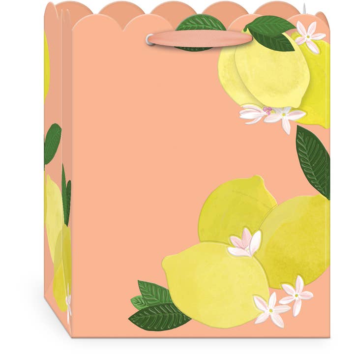 Fruit & Fleur Lemons Medium Gift Bag for wholesale by Punch Studio