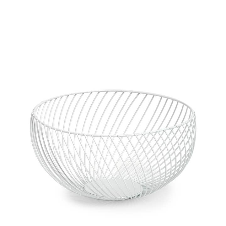 Fruit basket, metal, white for wholesale on Faire