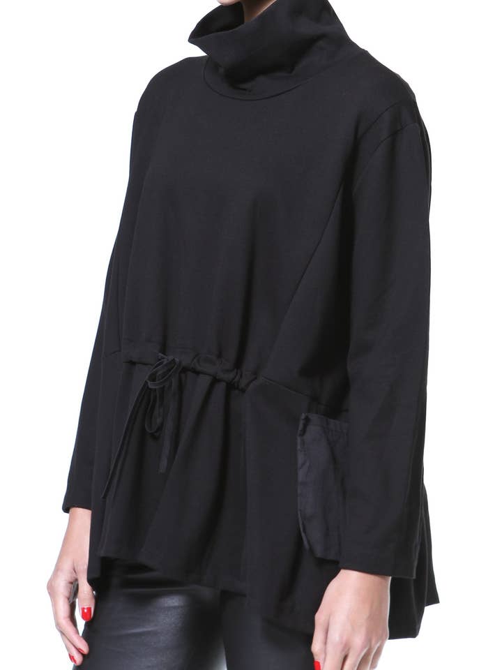 Luxe & Leather by Madonna & Co - Wholesale Tunic - Women's - Drawstring Knit Top
