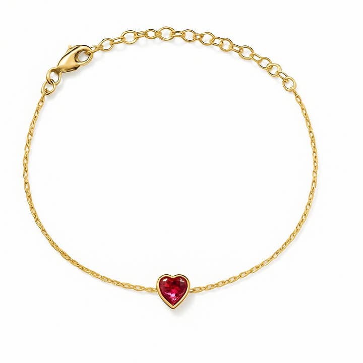 Pulsera de Caléndula en Forma de Corazón - Fucsia para venta al por mayor de Ke Bella Jewelry
