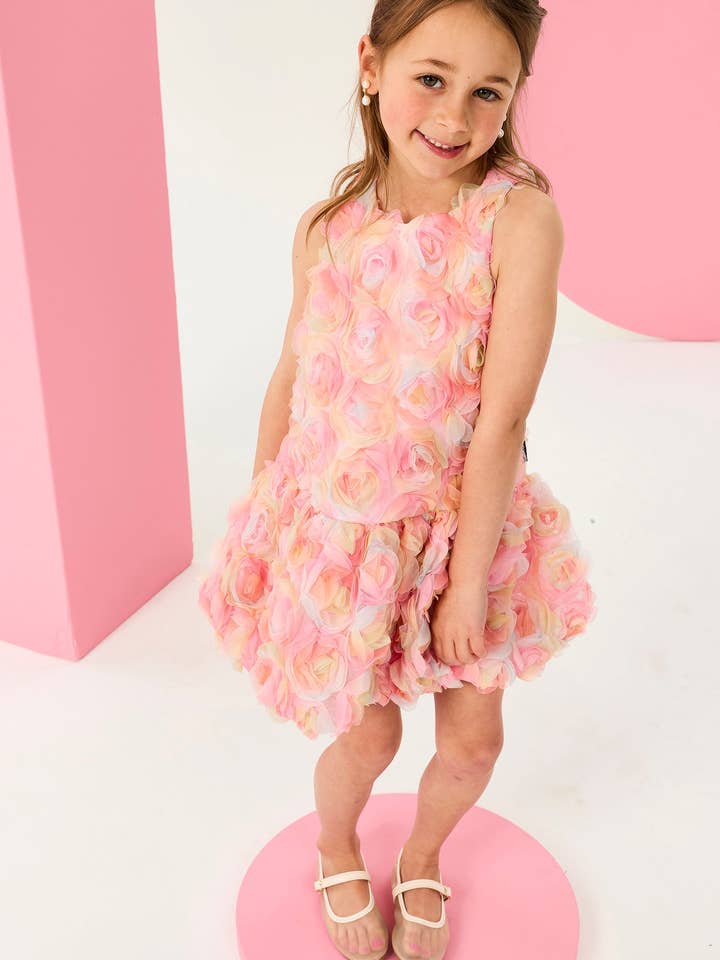 ODETTE ROSETTE KLEID IN PASTELLROSA für den Großhandel von Rock Your Baby