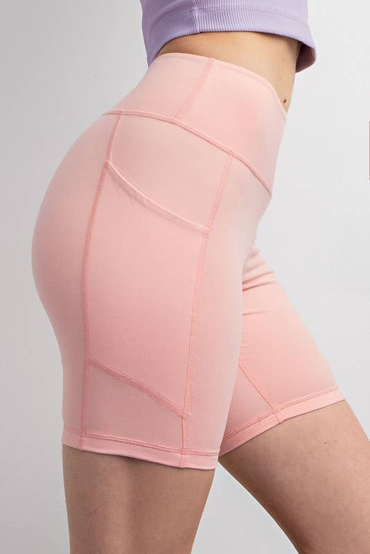 Sunday Morning - Wholesale Athletic Shorts - Women's - P406237-Butter Soft 6 Inch Biker Short with Pockets43