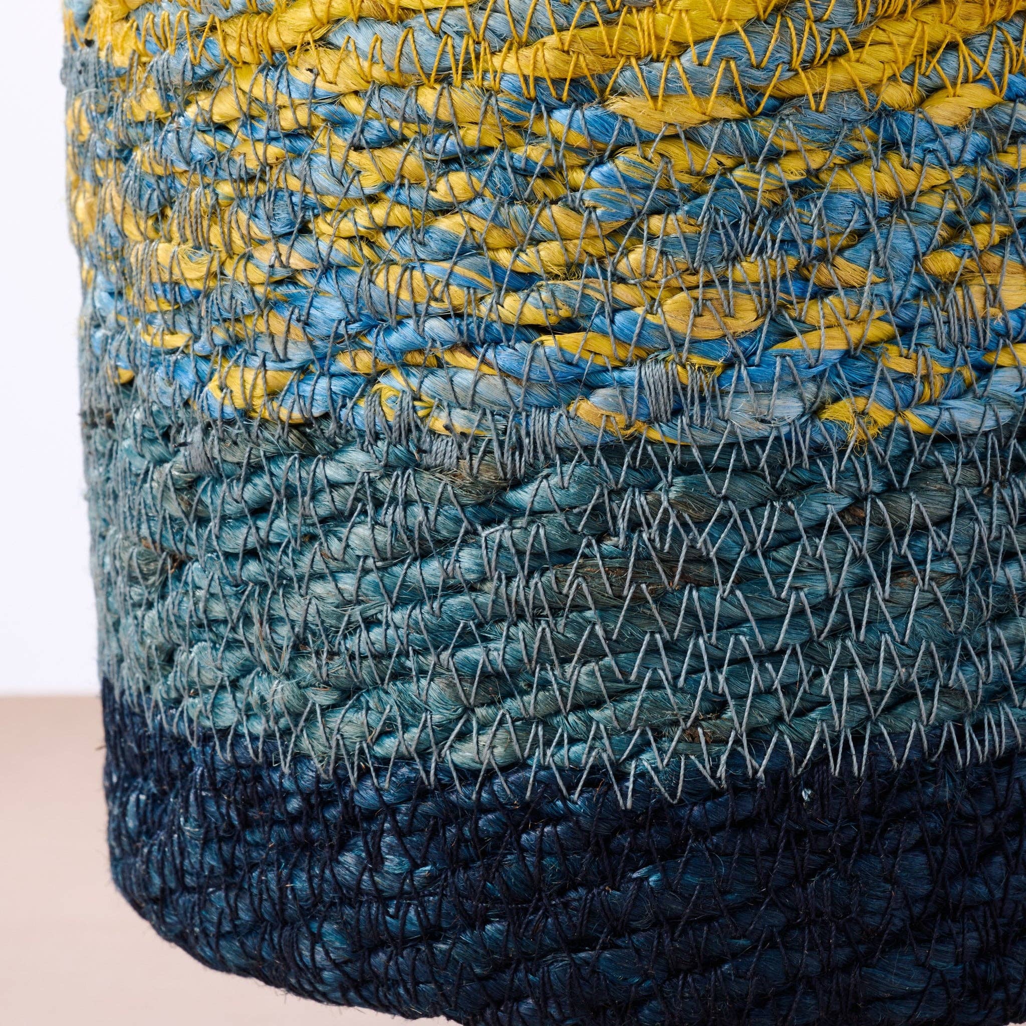 Ten Thousand Villages - Wholesale Hanging Planter - Buna Jute Plant Hanger - Blue2