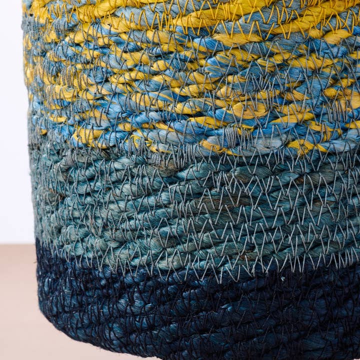 Ten Thousand Villages - Wholesale Hanging Planter - Buna Jute Plant Hanger - Blue2