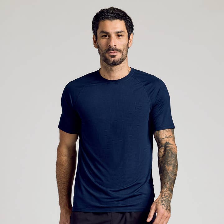 Navy Active Mesh Crew for wholesale by True Classic