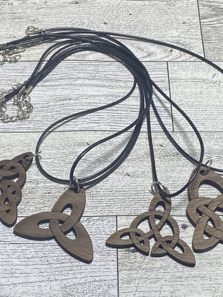 Celtic Triquetra Knot Necklace for wholesale by Smoky Wood Studios