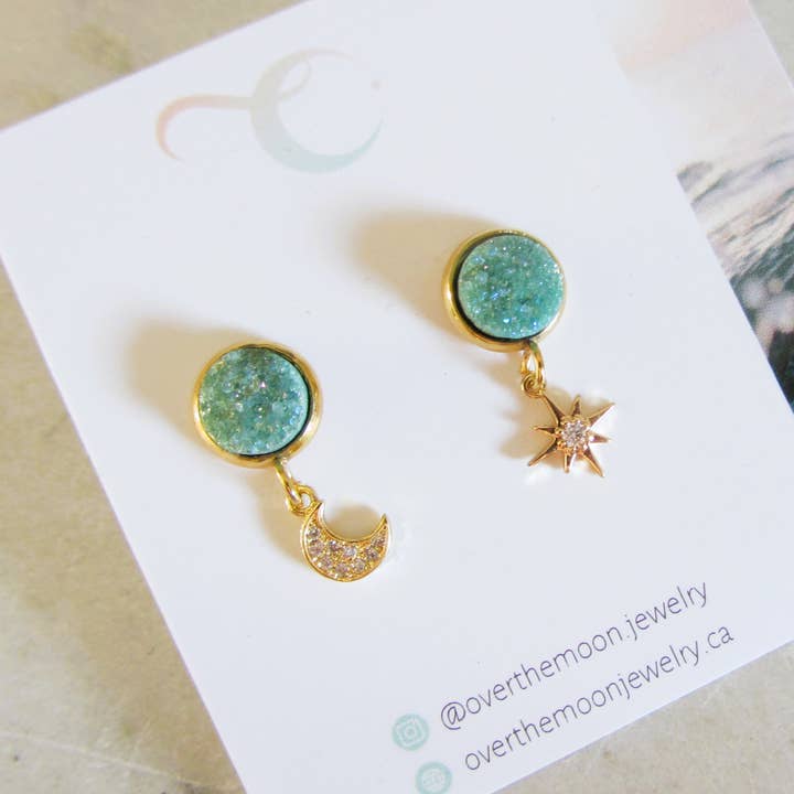 Pendientes Geoda - Turquesa para venta al por mayor de Over The Moon