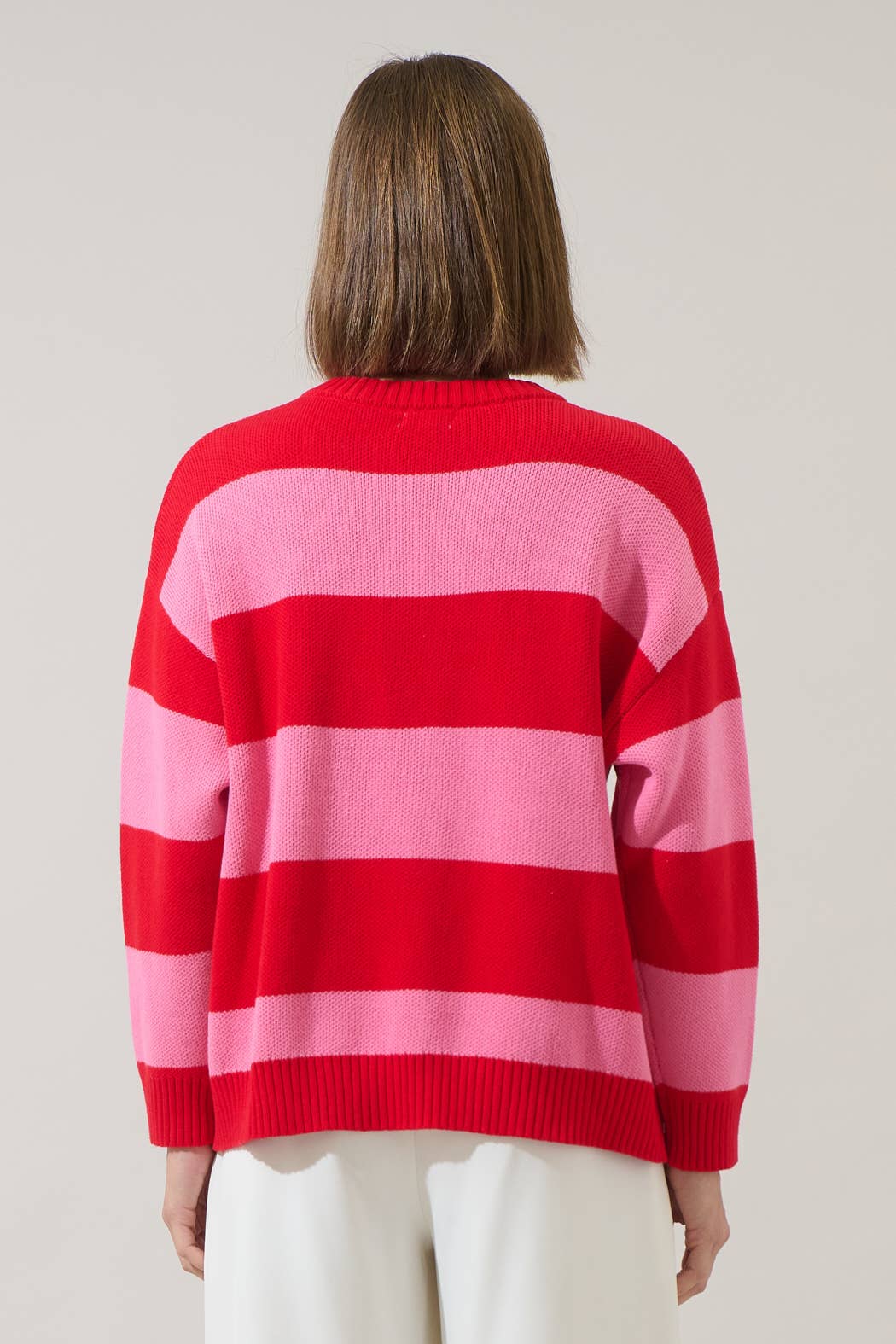 Pink Red Amour Stripe Sweater for wholesale on Faire1