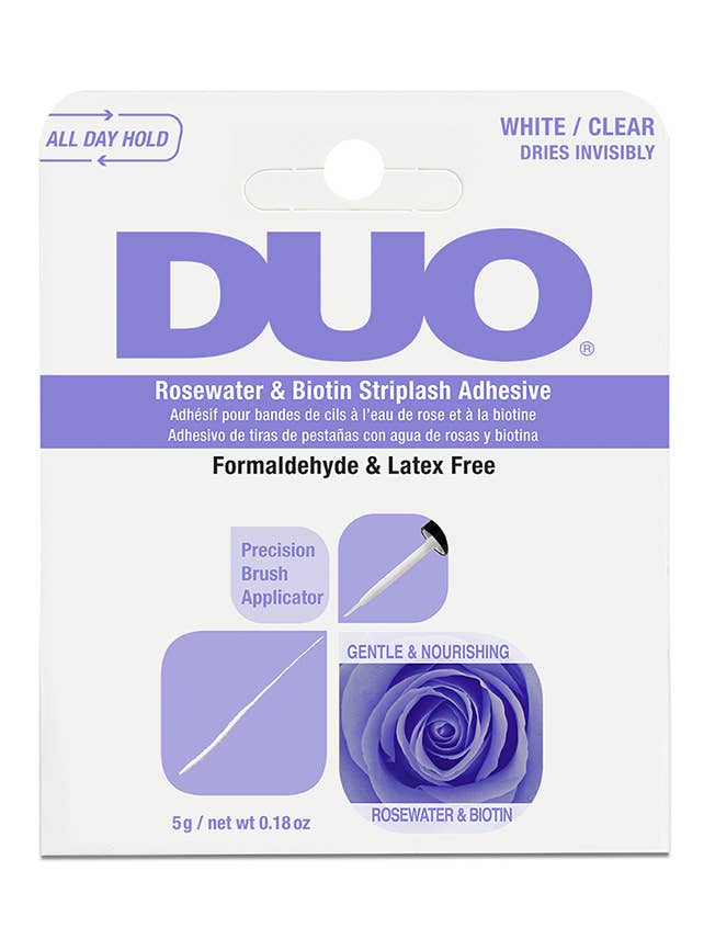 DUO 62196 Rosewater Strip Lash Adhesive White/Clear - 6pc for wholesale by PINEAPPLE Beauty
