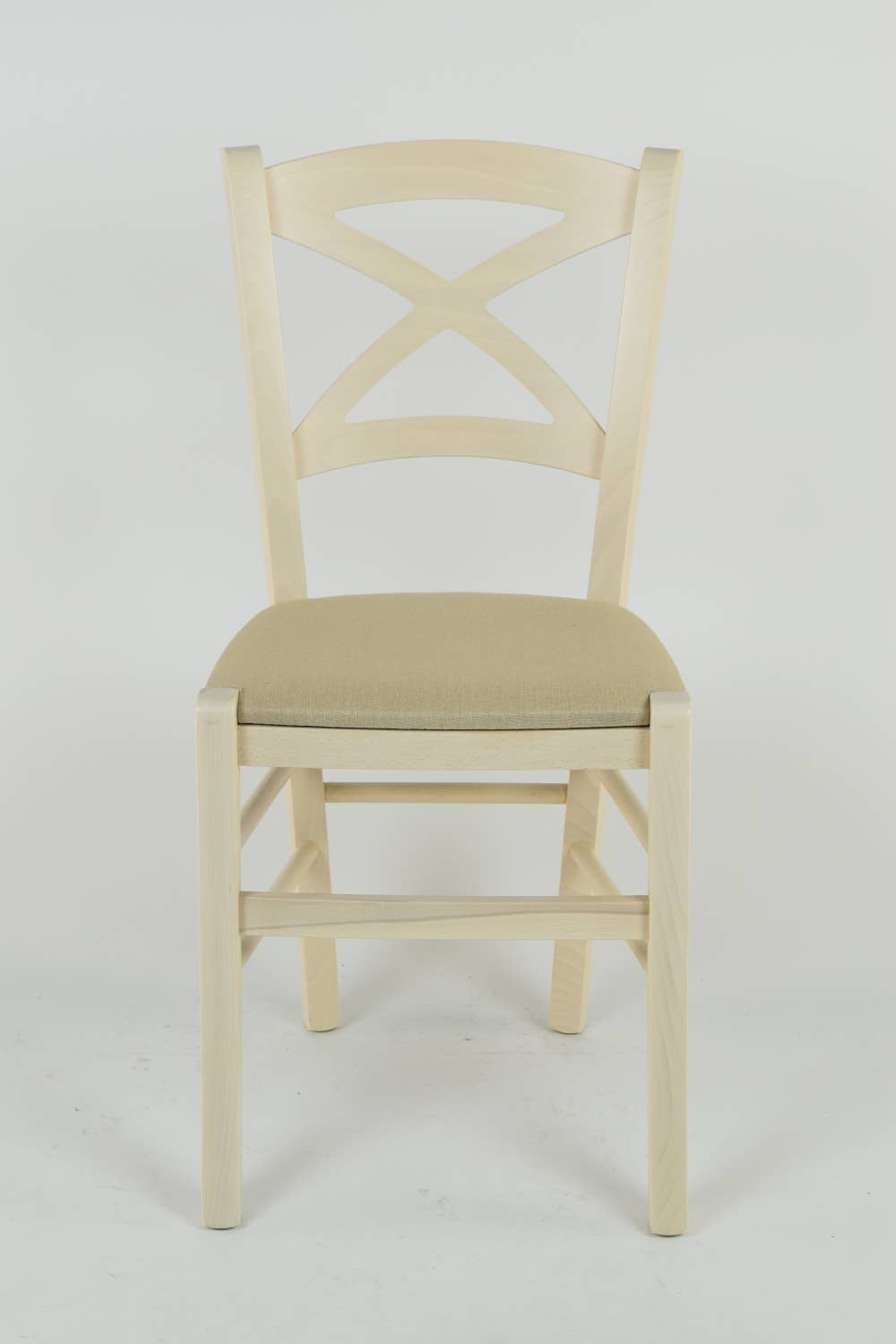 Cáñamo Sillas cruzadas pintadas de anilina blanca, asiento de tela de cá de venta al por mayor en Faire2