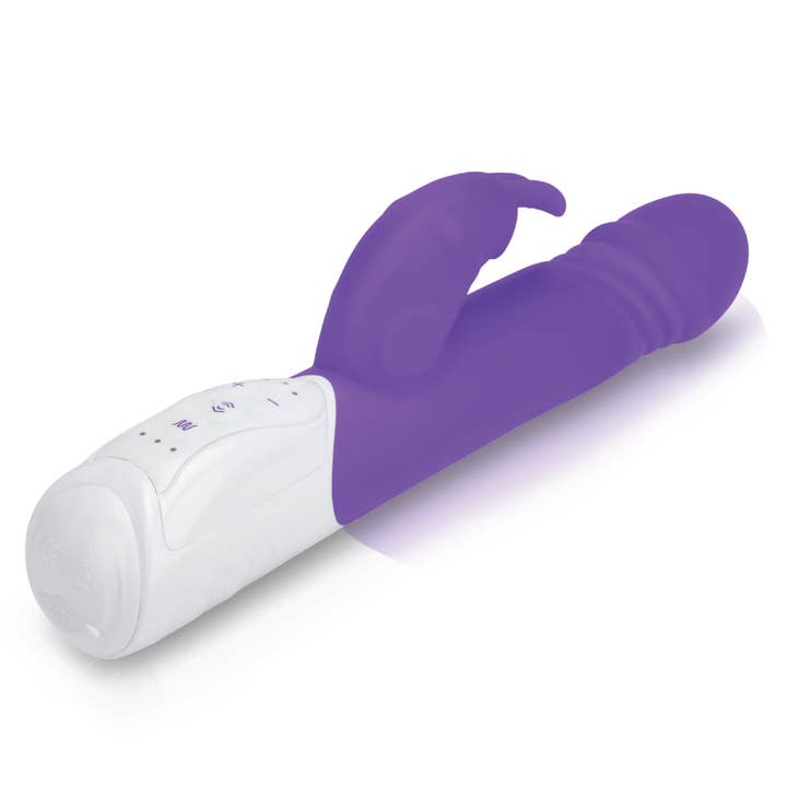 Lux Fetish Store - Wholesale Sex Toy - Rechargeable Thrusting Rabbit Vibrator - Purple
