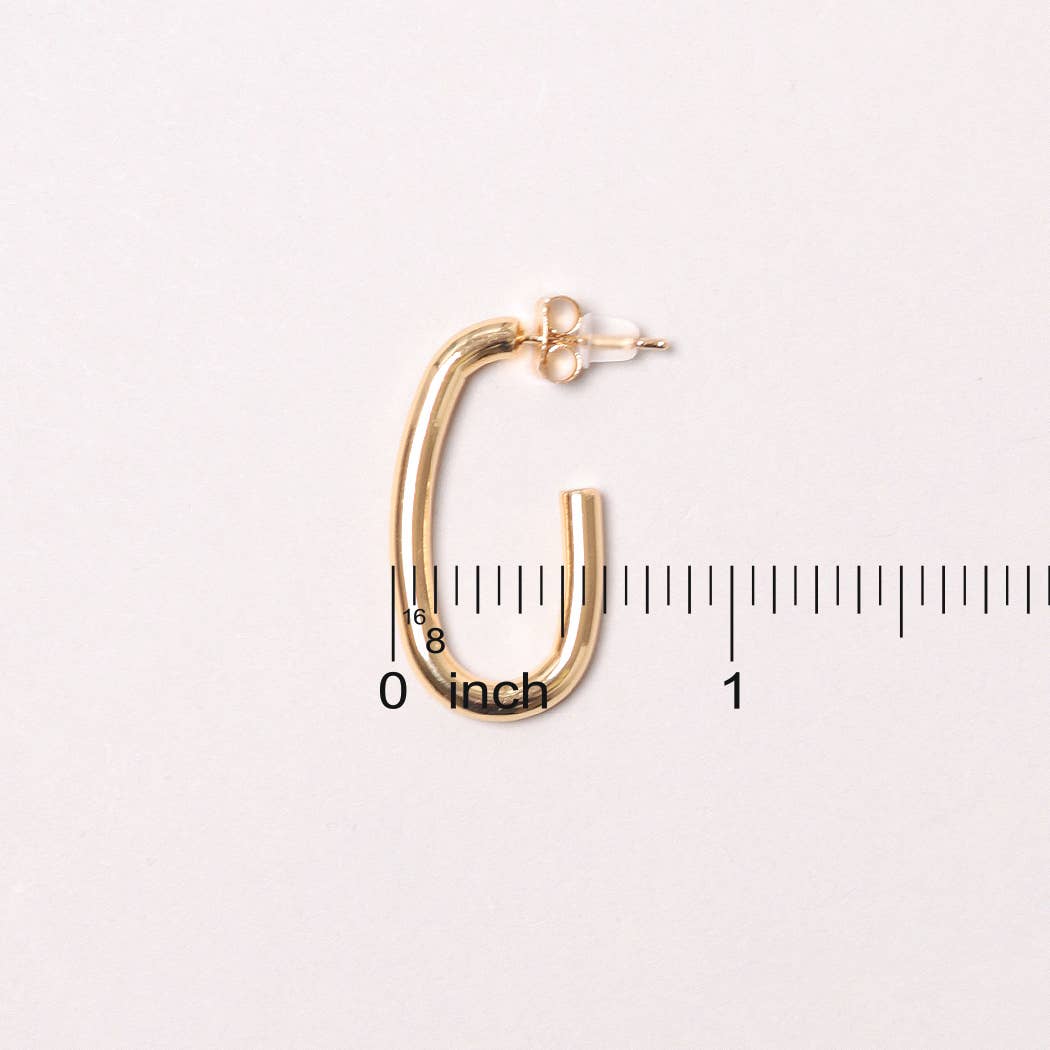 Fashion City – wholesale Hoop earrings – 14K Gold-Dipped Long Post Earring4