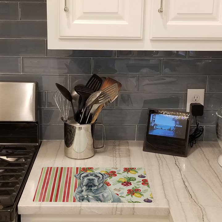 Blue Neapolitan Mastiff Vegetables Cutting Board WDK8322 for wholesale by Caroline's Treasures