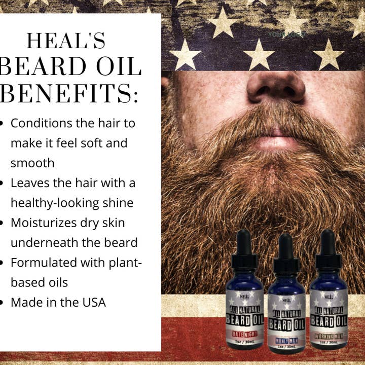 Healthy Energy Amazing Life - Wholesale Beard Styling Product - Beard Oil: Vanilla Woods - 1oz