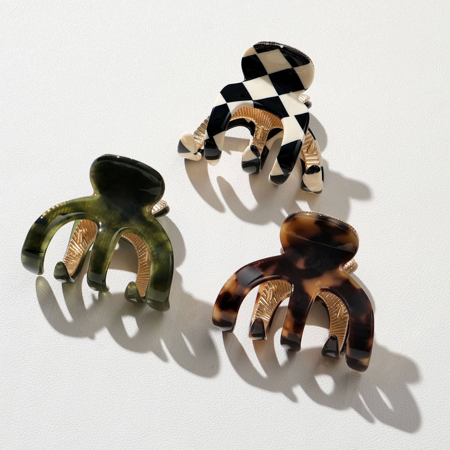 Assorted Jade Vintage Octopus Metal Claw Clip - Small for wholesale on Faire2