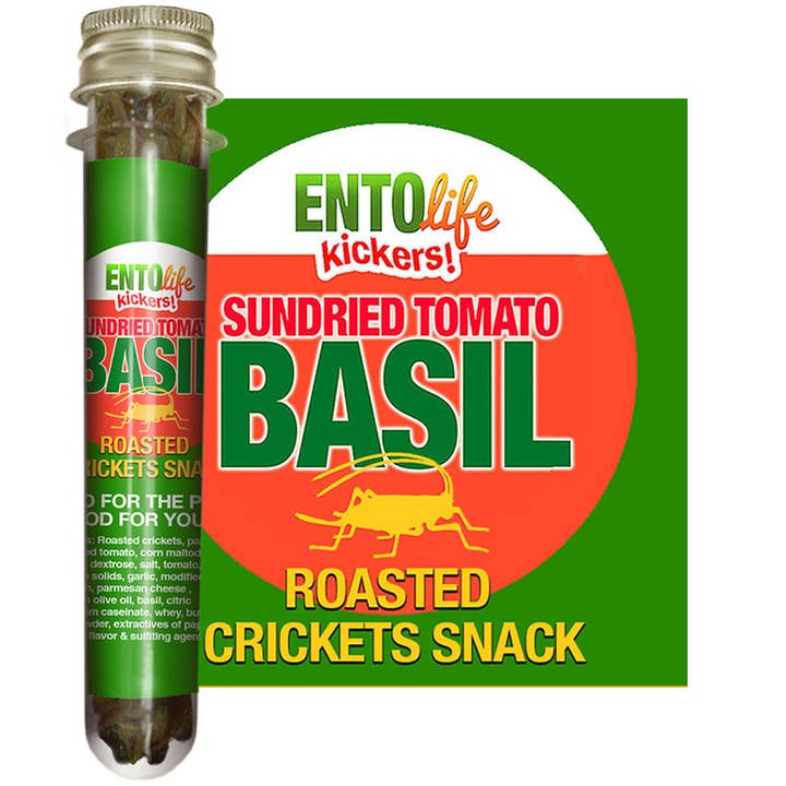 Mini-Kickers Flavored Cricket Snacks - Sun Dried Tomato for wholesale by EntoLife Edible Insects - Crickets, Ants & Scorpions!