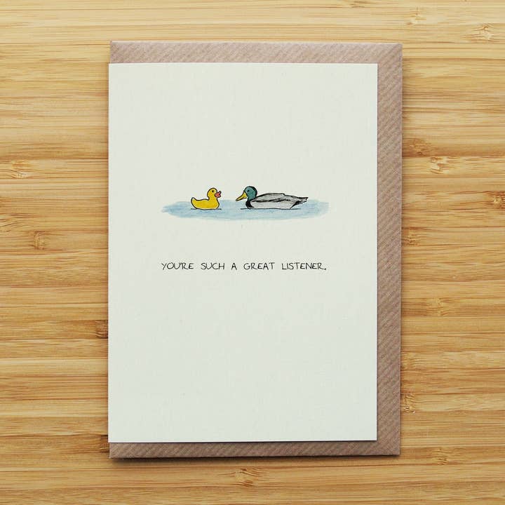 RossJDesigns – wholesale Love card – Duck and Rubber Duck Card - Cute - Funny - Recycled Card