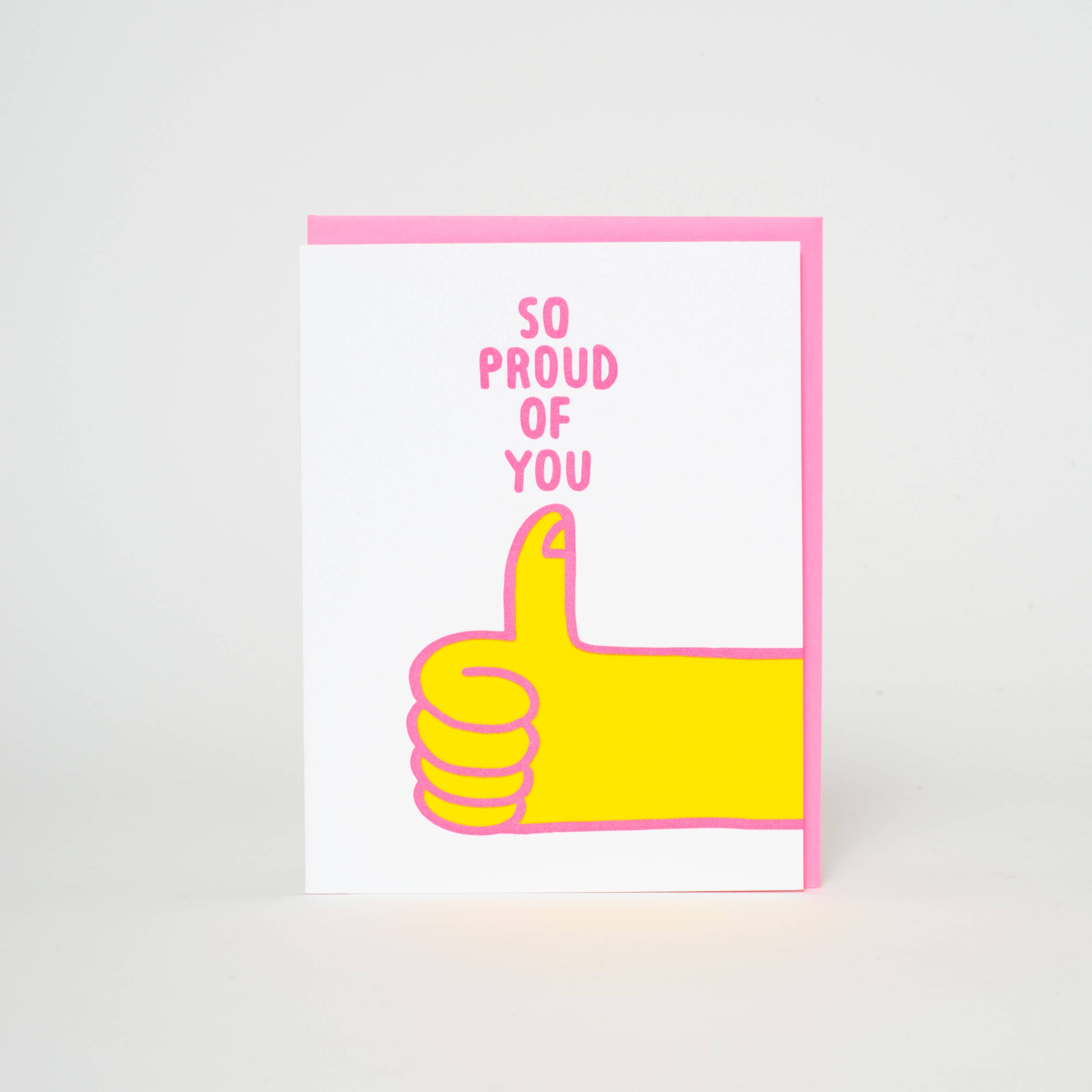 Egg Press Manufacturing - Wholesale Congratulations Card - Proud Of You Thumbs Up Letterpress Greeting Card by Ashkahn1