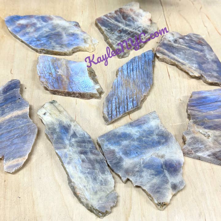 KayleeNYC – wholesale Spiritual stone/crystal – 2 lbs Natural Moonstone Slab Crystal Healing Energy1
