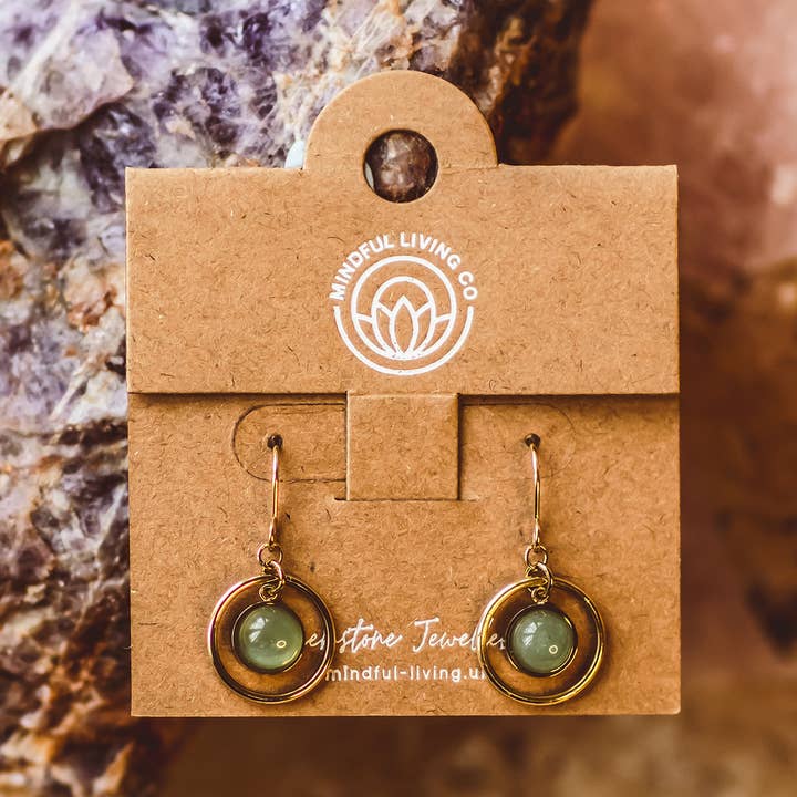 Pendientes de Aro y Colgante de Cristal – Chapado en Oro de 18K para venta al por mayor de Mindful Living Co.