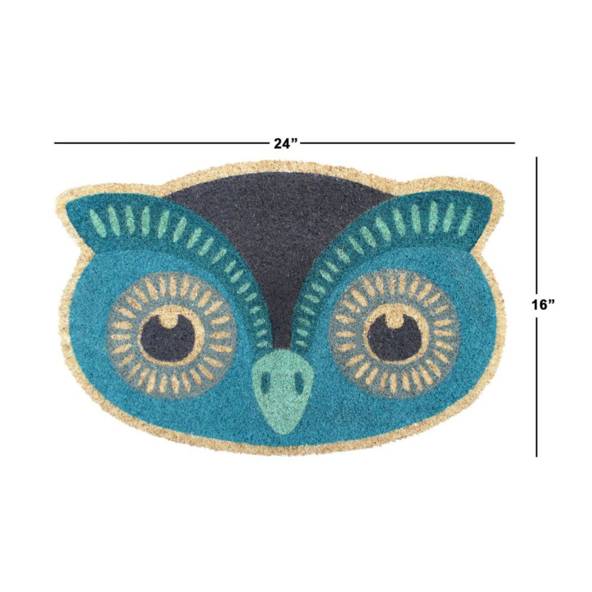 RugSmith - Wholesale Door Mat - RugSmith Blue Owl Coir Doormat, 16" x 24"2