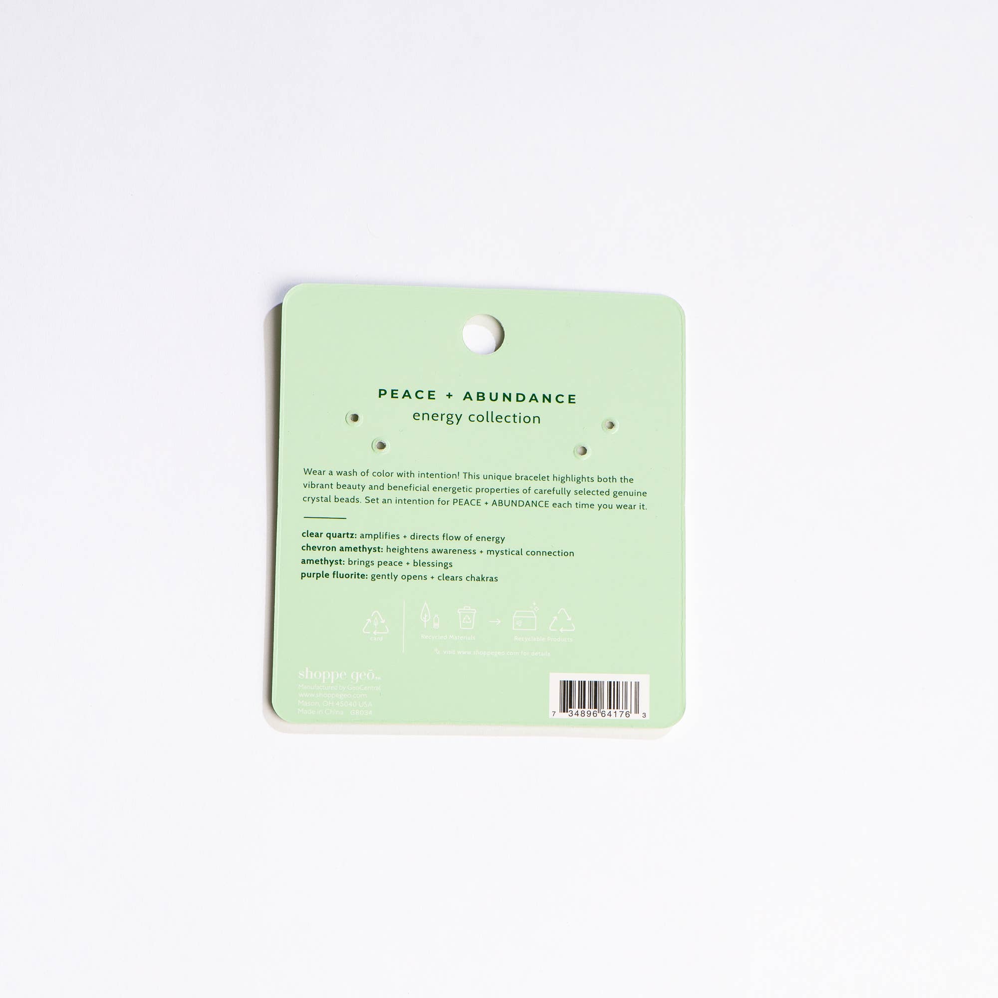 GeoCentral - Wholesale Beaded Bracelet - Peace + Abundance Crystal Bead Bracelet 8mm2