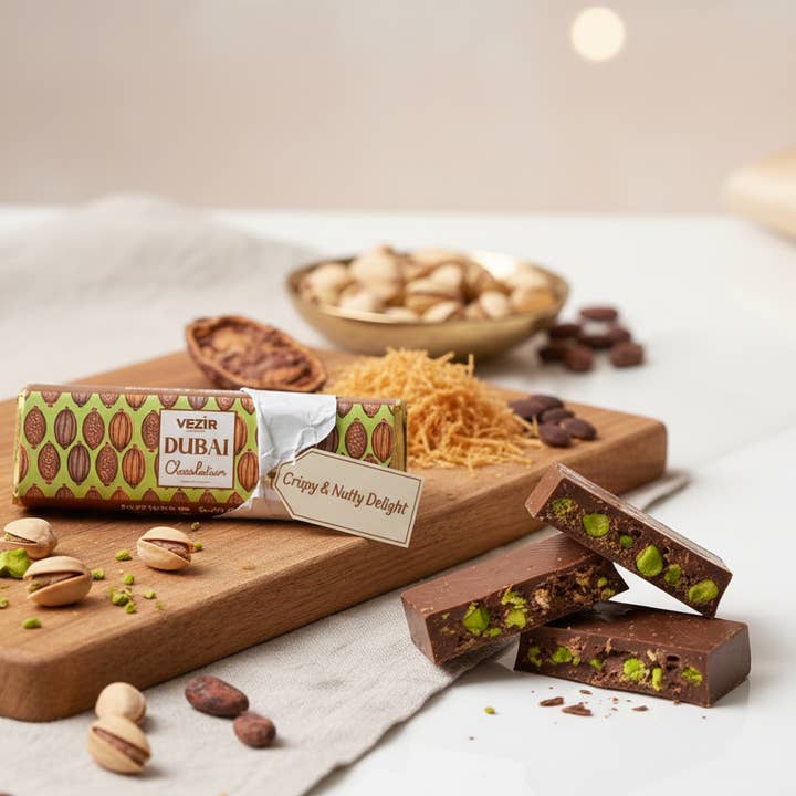 Aladdin - Vendita all'ingrosso Barretta di cioccolato - Barretta di cioccolato di Dubai 37g Pralina al pistacchio Halal Turca5