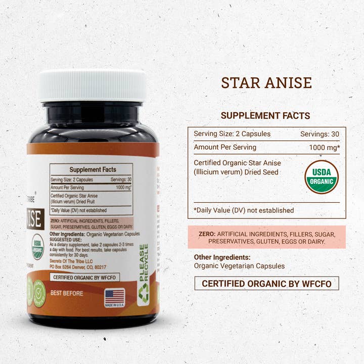 Secrets Of The Tribe - Wholesale Oral Supplement/Vitamin - Star Anise Capsules