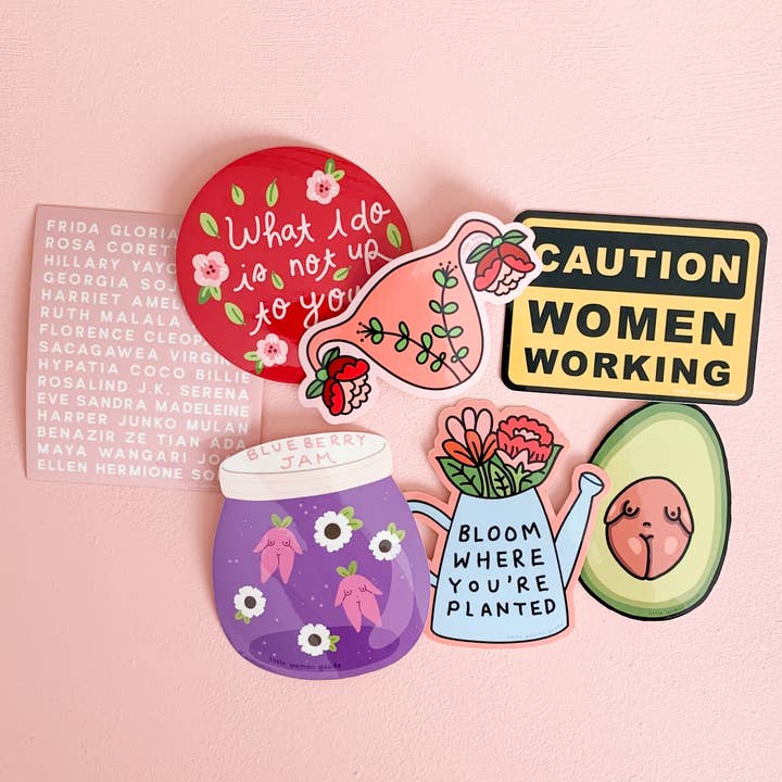 Little Woman Goods - Vendita all'ingrosso Adesivo - Adesivo in vinile Bloom, motivo: annaffiatoio, decorazione floreale da giardino3