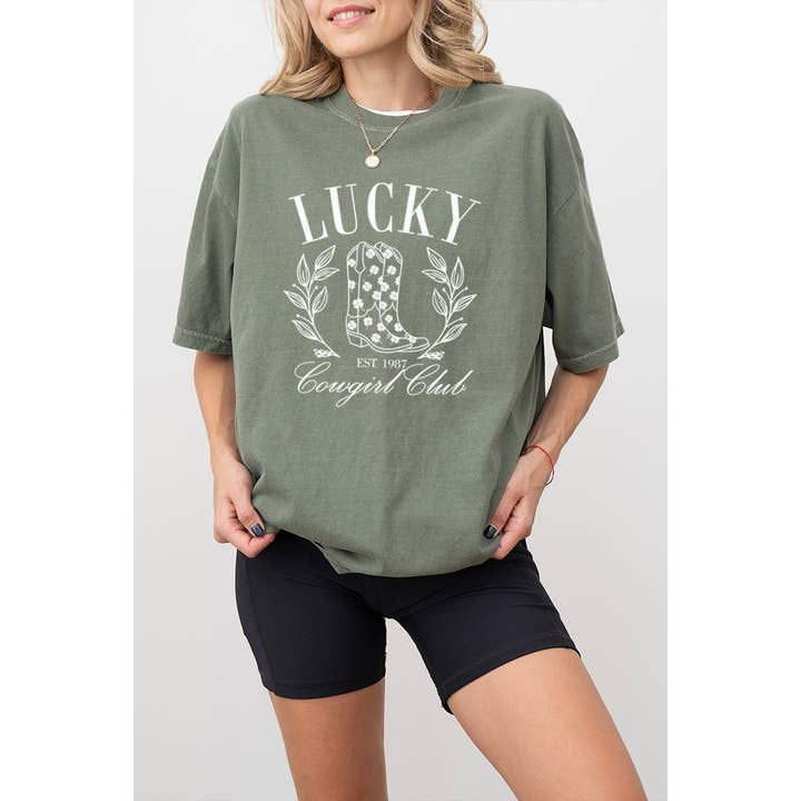 Illustrated Society - Wholesale Screen Printed T-Shirt - Women's - LUCKY VINTAGE GRAPHIC OVERSIZED TEE