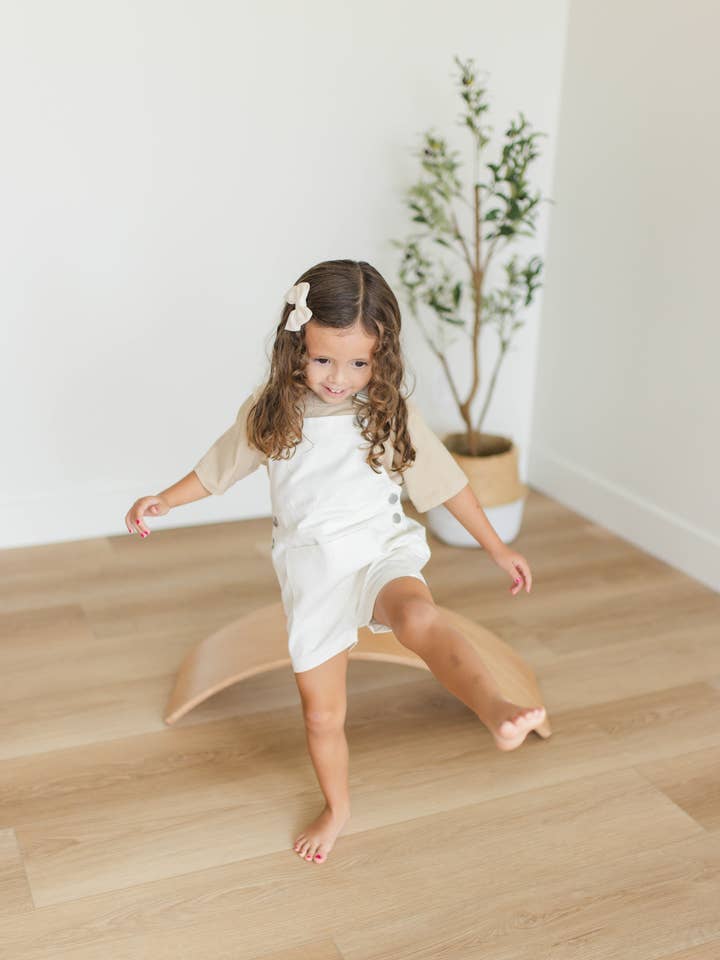 Denin Short Overalls in Marshmallow for wholesale on Faire6