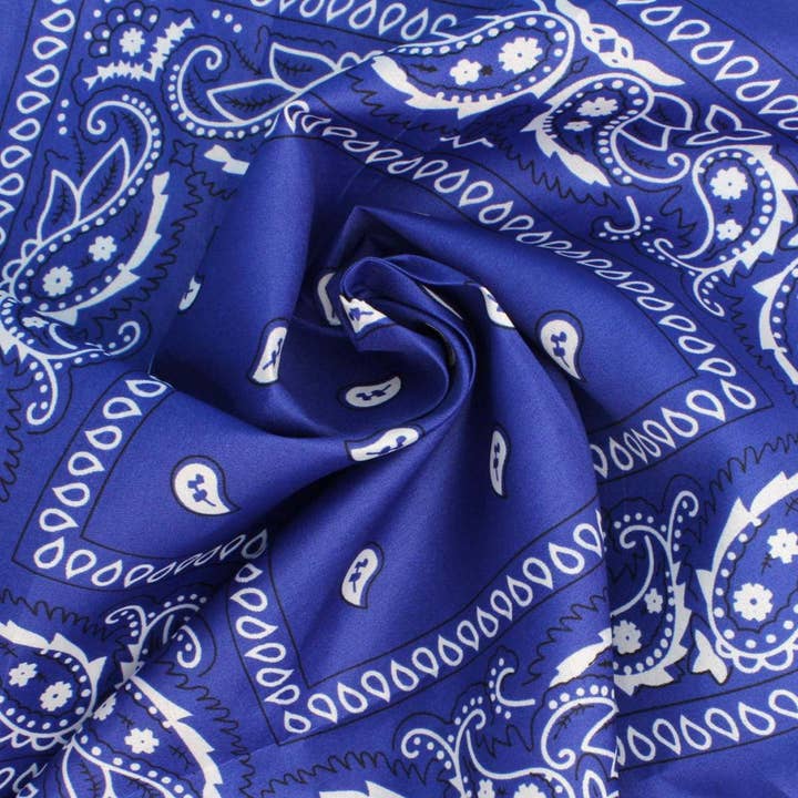 ZPB Blue and White Bandana Bling Fringe Necklace for wholesale on Faire