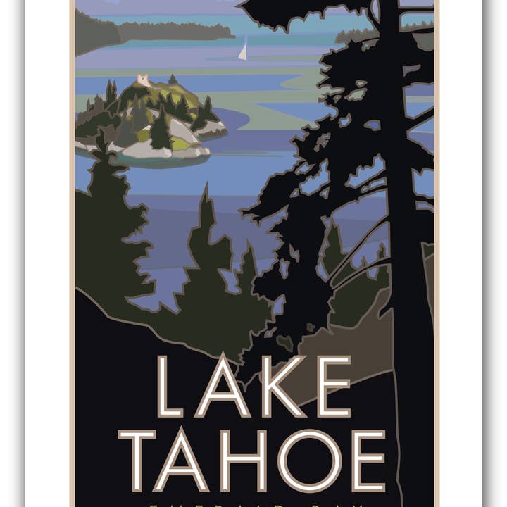 Póster del lago Tahoe, Emerald Bay para venta al por mayor de Travel Posters by M&W Design Co.