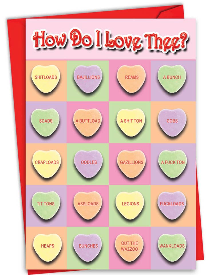 (1 kort) Alla hjärtans dagskort - Hur älskar jag dig för wholesale av NobleWorks