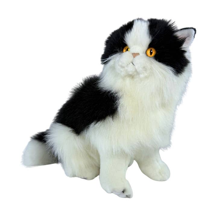 Angus - Gato Pío - 34 cm sentado, blanco y negro para venta al por mayor de Bocchetta Plush Toys