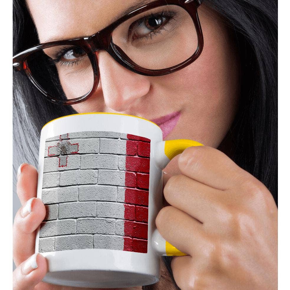 3dRose - Wholesale Coffee Mug - 3dRose, National flag of Malta painted onto a brick wall Maltese, Mug1