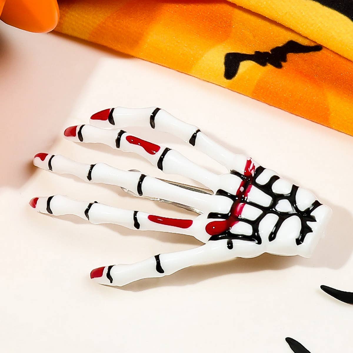 ACCITY - Wholesale Hair Clip - Women's - Halloween Skeleton Hand Hair Duckbill Clip_CWAHA16432