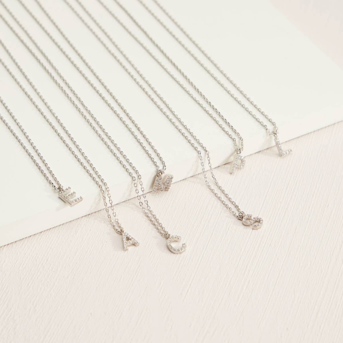 Lilla Haven - Wholesale Pendant/Charm Necklace - 12 Pack of Cubic Zirconia Initial Gold Dipped Necklaces14