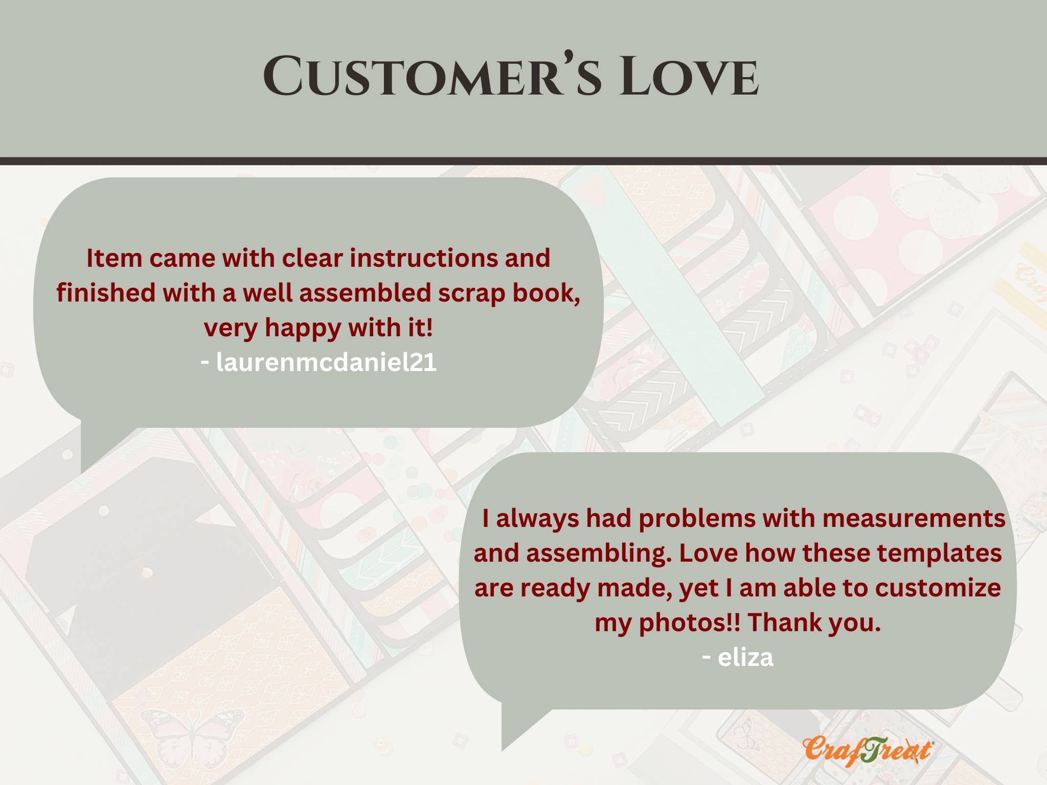 CrafTreat - Vente Scrapbooks - Lot de 2 modèles de scrapbooking à trois volets CrafTreat5