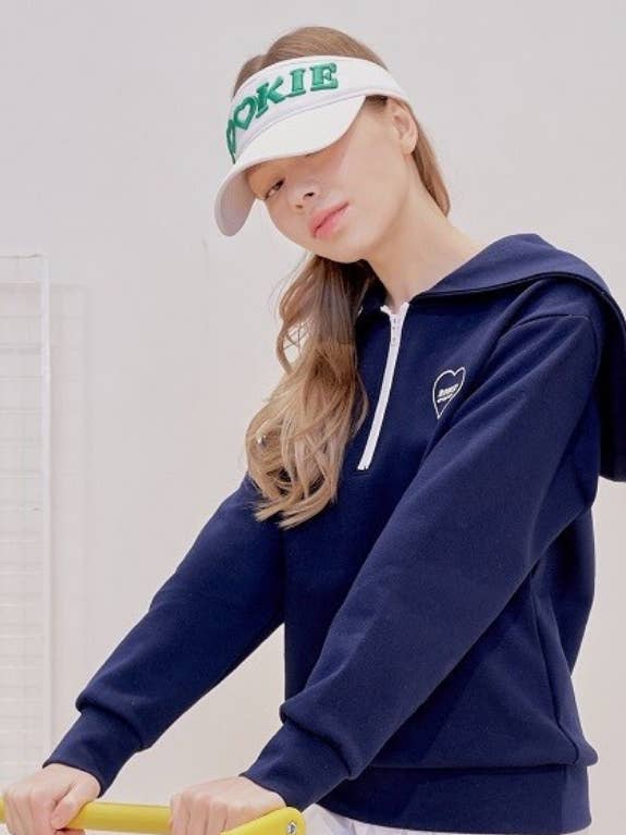 PLAYBOO ROOKIE SAILOR COLLAR HOODED HALF-ZIP SWEATSHIRT - Na for wholesale by Nevermindall Golf