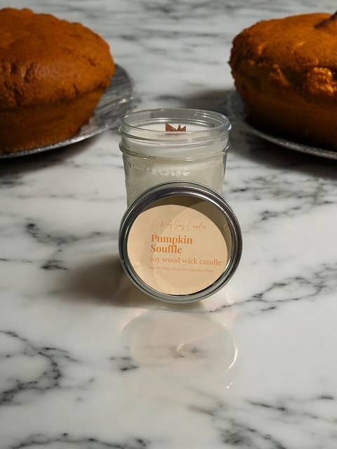 C & A Soy Candles, LLC - Wholesale Jar/Filled Candle - Pumpkin Souffle Vegan, Soy & Wood-Wick Candle - 14 oz1