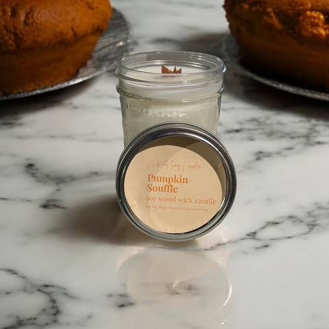C & A Soy Candles, LLC - Wholesale Jar/Filled Candle - Pumpkin Souffle Vegan, Soy & Wood-Wick Candle - 14 oz1