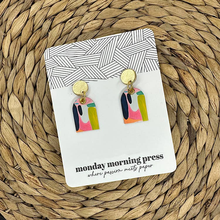 Monday Morning Press - Vente Boucles d'oreilles pendantes - MINI DOLLY - Collection Neon Desert4